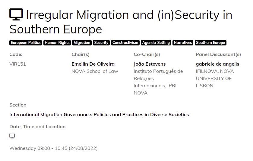 Irregular Migration and (in)Security in Southern Europe | Migração irregular e (in)segurança na Europa do Sul